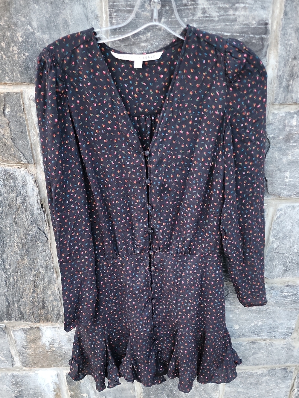 Veronica Beard Riggins Silk Floral Mini Dress with Multicolor Blossoms size 4